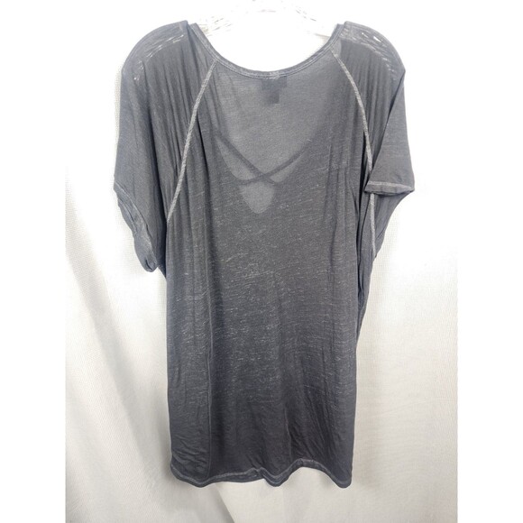TORRID Beer Babes & Baseball Charcoal Grey Burnout Crisscross Tee Size 3x Top - Picture 2 of 6